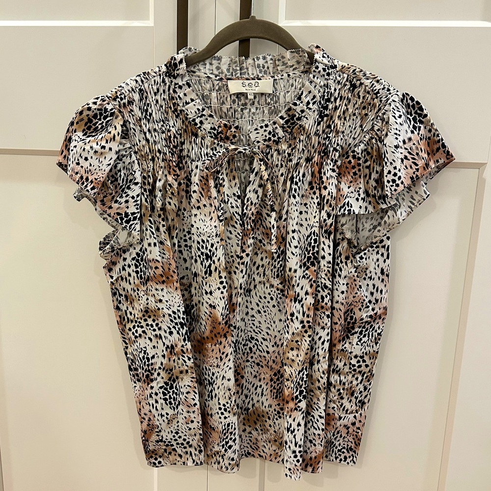 SEA New York, Cheetah Print, Top, Size XL